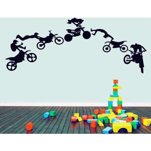 Motorcycle Stunt wall sticker motorbike poster wall decal Vinyl stickers black Art wallpaper adesivo de parede DIY home decor