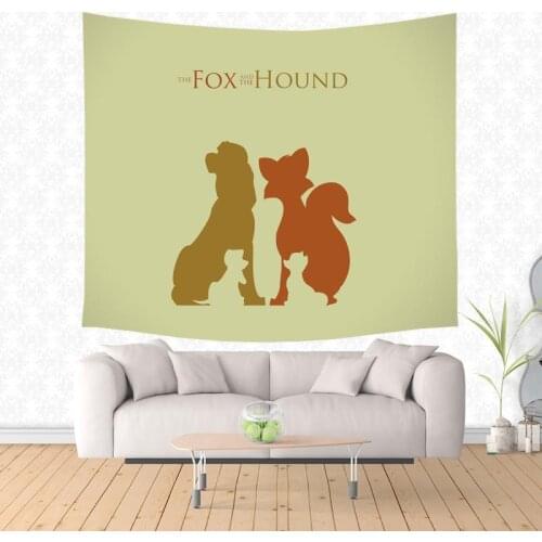 The Fox and the Hound Wall Hanging Tapestry Custom Beach Towel Picnic Blanket Home Decor Bedspread Wall Cloth Decorative Carpet
