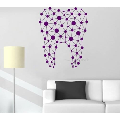 New Design Tooth Wall Sticker Vinyl Abstract Dentist Dental Clinic Decor Wall Decal Home Decorative Bathroom Mural Custom LC292
