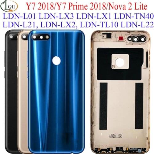 Original For Huawei Y7 Prime 2018 battery cover Rear For Huawei Y7 2018 Back Battery Cover Replacement Parts LDN L22 LX2 L21 LX3
