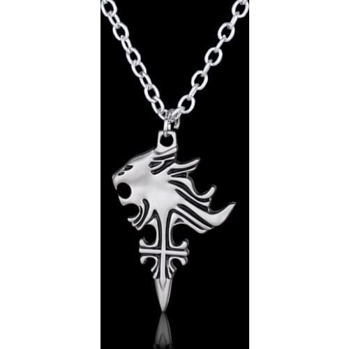 Dongsheng Final Fantasy VIII Necklace Sleeping Lion Heart Griever Squall Leonhart Lion Head Pendants Fashion Game Jewelry