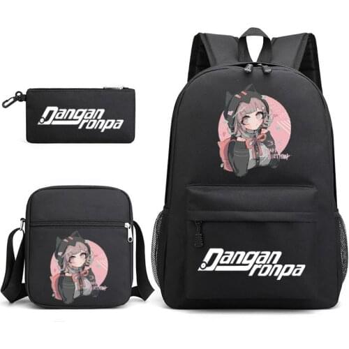 Danganronpa Nanami ChiaKi 3Pcs/Sets Backpack Mochila for Students Boys Girls Schoolbags Pencil Case Shoulder Bags Back to School