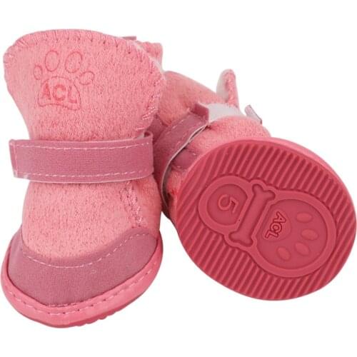 4 Pcs Thick Snow Dog Shoes Warm Footwear Socks Chihuahua Yorkies Shoes Pet Products Plush Winter Pets Puppy Cats Warm Boots 38S1