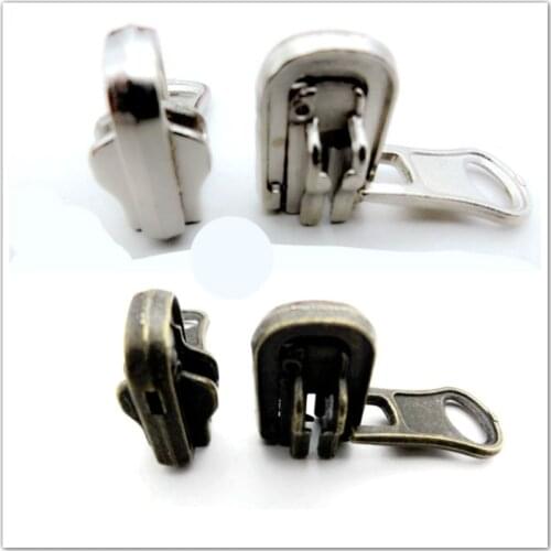 10 Pcs/lot Rotary Double-side Reversible Metal Slider Zipper Repair Kit Head Puller Replacement Clothing Sewing Accessories