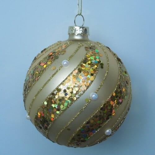 12pcs/pack Diameter=8cm Gold Series Handmade Glass Ball Christmas Day Decoration Hanging Globe Festival Friend Gift Pendant