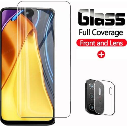2 in 1 Screen Protective Glass for Xiaomi Poco M3 Pro Tempered Protector Camera Lens Film for Poco M3+ 6.5'' Protective Glass