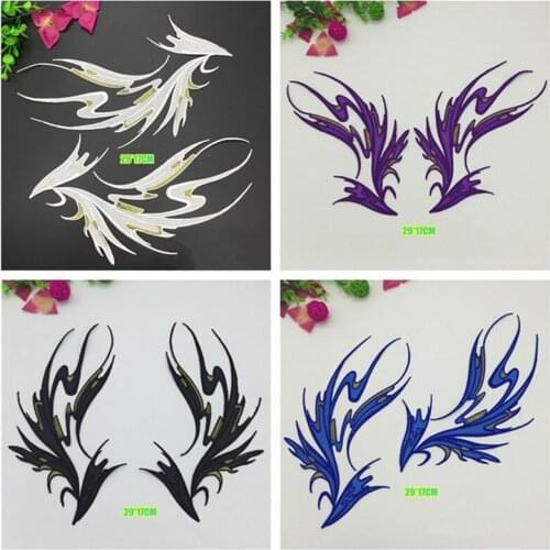 Diy wings iron embroidered patches for clothes 20 pairs per lot