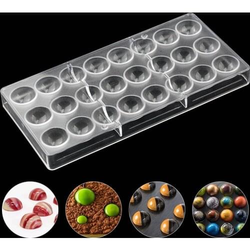 24 Half Ball Clear Diamond Chocolate Mould DIY Baking Acrylic Chocolate Maker Mousse Candy Mold Baking Pastry Tool