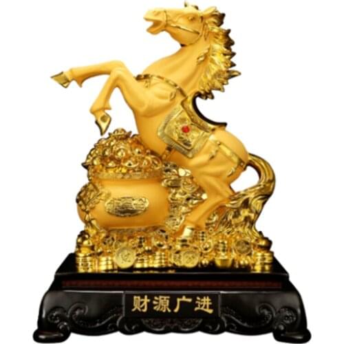 25cm Horse put a handicraft feng Shui Large size living room home decoration office business hotel decoration statue