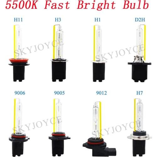 Car Headlight AC 35W 55W Bulb Bulb 5500K For DLT Hylux 35W 45W 55W HID Ballast Kit H7 H11 9005 9012 D2H H1 Fast Bright HID Bulb