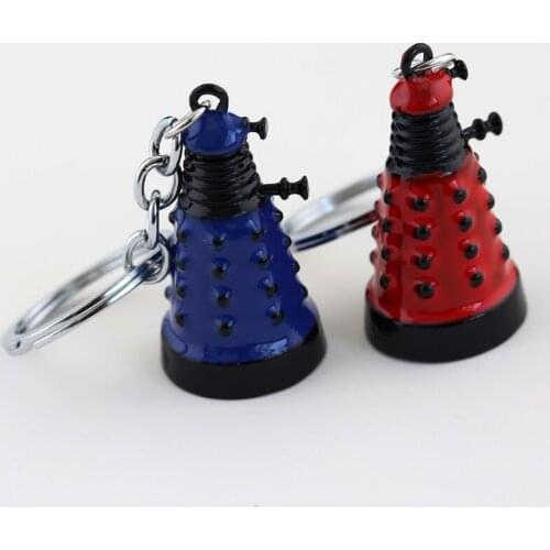 MQCHUNN Mysterious Dalek Keychain Car Retro Alien Robot Villain Blue Red Yellow Key Chain for Women Men Jewelry-50