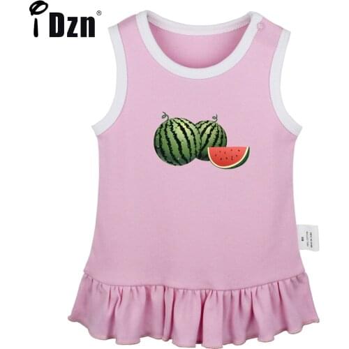 NEW Summer Cute Baby Girls Sleeveless Dress Fruit Melon Watermelon Guava Pleated Dress Infant Clothes Soft Cotton Vest Dresses