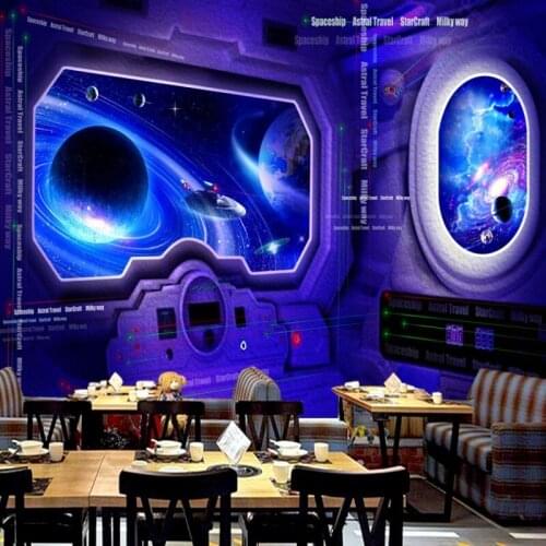 Dropshipping Colomac Wallpaper Kids Spacecraft Dreamy Travel Space 3d Wallpaper Living Room Foto Mural Bedroom Papel De Pared