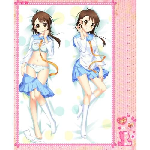 Anime Cartoon Nisekoi Double-Sided Bolster Hugging Pillow Case Pillow Cover Pillowcase Peach Skin 2 Way No.56033