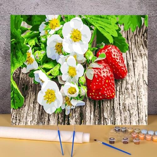 Fruit Painting By Numbers Package Oil Paints 40*50 Canvas Pictures Decorative Paintings For Children Wholesale For Handicraft