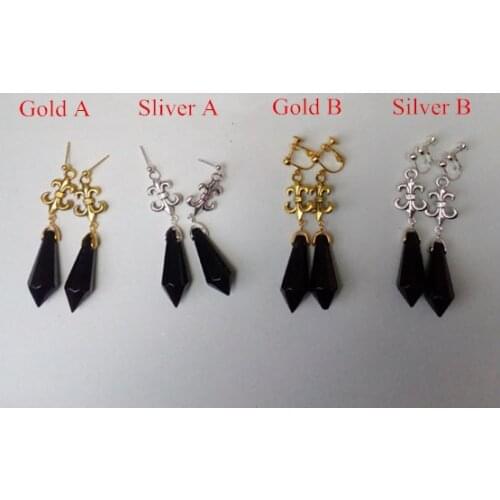 Sailor Moon Black Lady Chibiusa Anime Cosplay Black Crystal Earrings