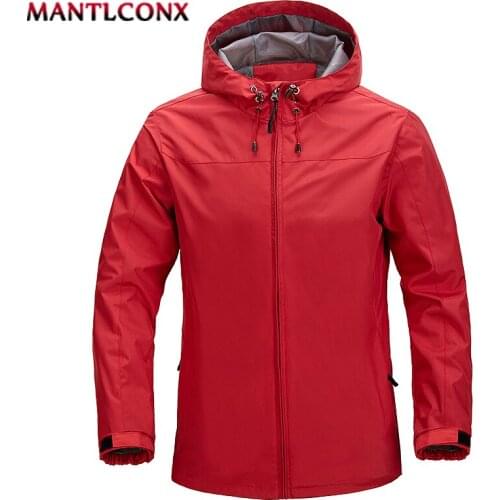 MANTLCONX New Arrival Casual Windbreaker Jacket Men Waterproof Mens Coat Hooded Jacket Spring Autumn Outwear with Zipper Pocket
