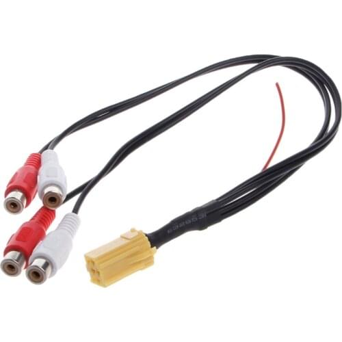 Mini 6 Pin ISO Adapter Aux Line Out 4 Chinch Kabel 4 RCA Plug For VW Seat Skoda Blaupunkt VDO Audi Ford New Drop shipping