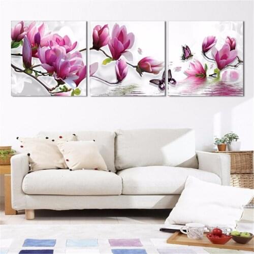 MOONCRESIN 3pc/set Diamond Painting Full Square Flowers Embroidery New Arrival Home Decoration Multi-picture