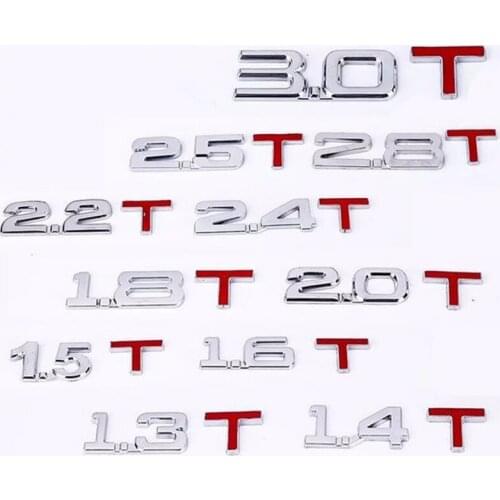 Car sticker 3D Metal 1.6T 1.8T 2.0T 2.8T Logo Sticker Emblem Badge Decals for VW Mazda benz TOYOTA BMW Ford audi kia Car Styling