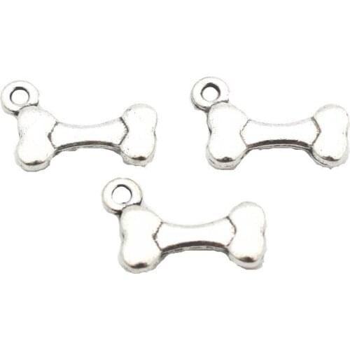 New Style 12pcs/lot Bone Silver Alloy Dangle Charms Lobster Clasp Hanging Charm Fit Bracelet&Bangle Pendant