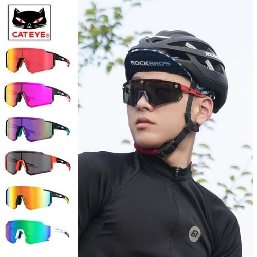 CATEYE/ROCKBROS Cycling Glasses Mens Sunglasses Polarized Sunglasses UV400 Protection Ultra-light Bicycle Driver Eyewear