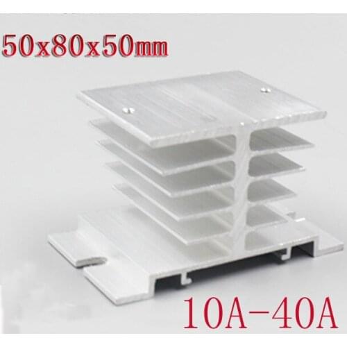 1pc Single Phase Solid State Relay SSR Aluminum Heat Sink Dissipation Radiator Newest,Suitable for 10A-40A relay