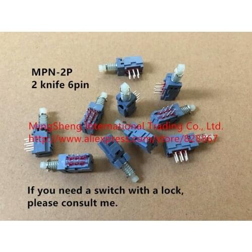 Original new 100% MPN-2P series keyboard switch button switch locking lock free 2 knife 6pin keysSwitch MPN-4P 12pin MPN-S4-A