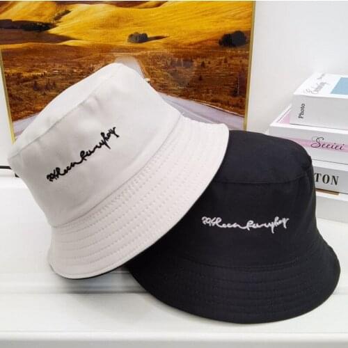 Unisex Sun Hat Women Summer Bucket Hat Solid Color Letter Men Panama Fisherman Hats Outdoor Visor Basin Cap