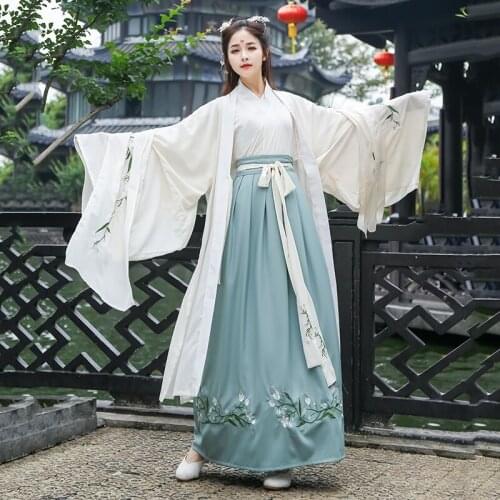 Hanfu Dress Chinese Traditional Ancient Clothes Elegant Folk Dance Costume Dynasty Princess Fairy Stage Performance Suit DWY2811