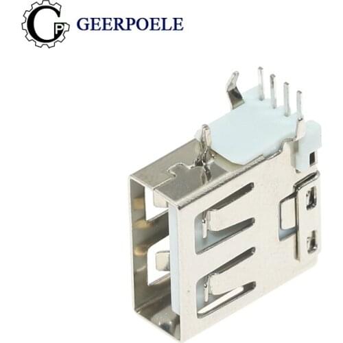 10 pcs/lot AF Side Insert Flat Edge SMT 4P 30V 1.5A USB2.0 Connectors Female Tail Plug Port Jack Socket Electric Terminals