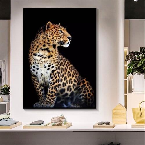 Realistic Animal Lion Tiger Leopard Nature Canvas Painting Wall Art Nordic Print Poster Decorative Picture Living Room Decor