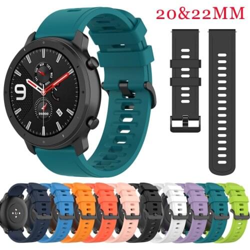 For Xiaomi Huami Amazfit GTR 42mm 47mm Watch Band Replacement For Amazfit Pace/Stratos/Stratos 2 3 22mm 20mm Silicone Strap