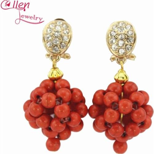 Orange beautiful Beads Earrings,Nigerian beautiful Earrings Bridesmaid Earrings Wedding Gift African Bridal Jewelry EN0234