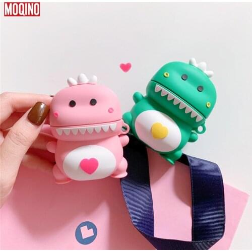 Love Dinosaur For Airpods Air Pods Silicone Case Protective Cover Pouch Anti Lost Protector Fundas Accessories