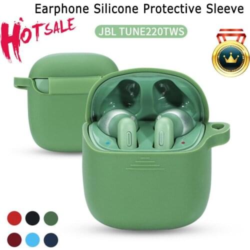 Silicone Protective Cover Shell Anti-fall Earphone Case For JBL Tune 220 TWS Wireless Bluetooth-compatible Earphones Accessories
