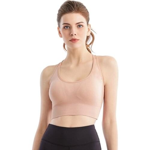 Sports Bra High Stretch Breathable Top Fitness Women Push Up Gathering Running Yoga Gym Seamless Bra Sport Bra