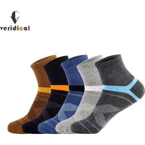 Veridical 5 Pairs/Lot Cotton Man Socks Compression Breathable Socks Boy Contrast Color Meias Sox Sheer Work Socks Good Quality
