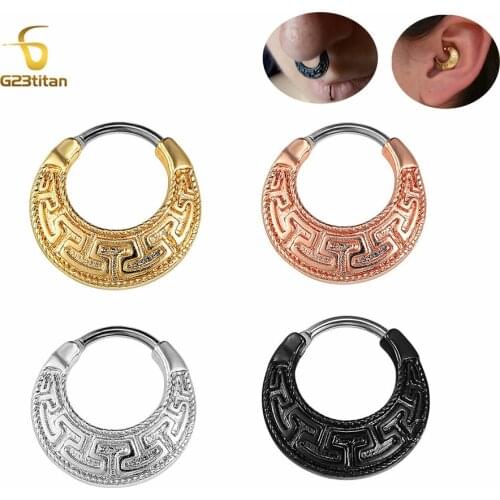 G23titan Vintage 16g G23 titanium Clips In The Nose 4 Colors Nose Clip Septum Piercing Jewelry