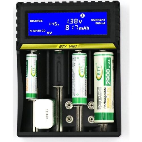 18650 Battery Charger Li-ion 3.7V Life 3.2V Ni-MH Ni-CD Smart Fast 6F22 9V AA AAA 16340 14500 Battery Charger
