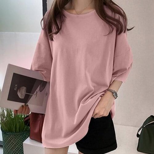 Summer Candy Colors Tee Shirt Women New Oversized Casual Loose Tshirt Korean O-Neck Female Short Sleeve Streetwear Tops Harajuku