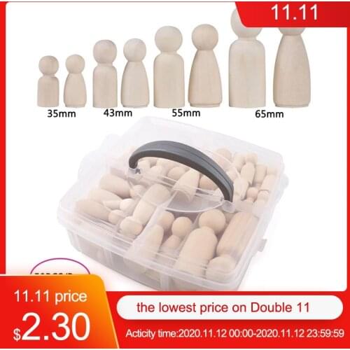 10pcs Peg Dolls Wooden Toys DIY Craft Handmade Doll Bodies Decorations Room Household Products Blanks Unfinished Decor Peg Dolls