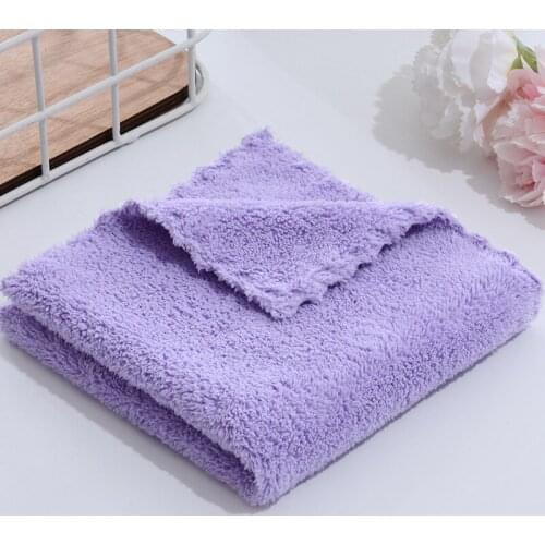 10pcs/lot Soft Friendly Coral Fleece Towel Absorbent Quick Drying Beach Face Hand Towel Solid Color Bathroom Shower Washcloth