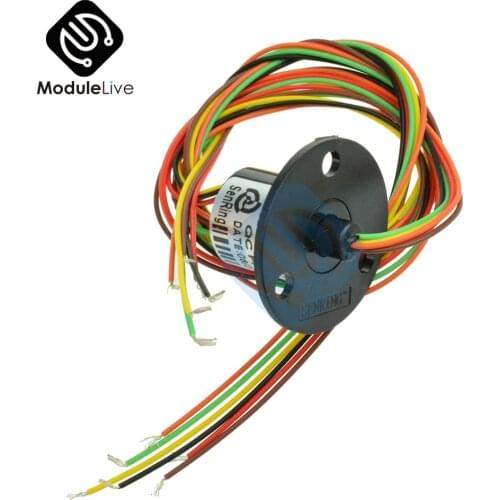 12.5mm 300Rpm 6 Wires CIRCUITSx2A Capsule Slip Ring AC 240V For Monitor Robotic Tools