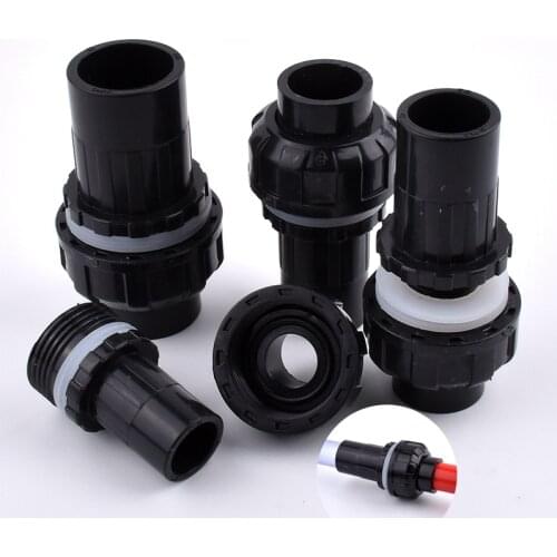 2~10Pcs 20/25/32/40/50mm PVC Pipe Union Connectors Fish Tank Drain Garden Irrigation Accessories Aquarium Inlet Outlet Joints