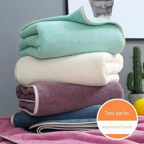 2pcs Reusable Absorbent Towels Adult Pure Cotton Quick-drying Dry Hair Bath Towel Microfiber Cloth Pads Face Care Cleansing Tool