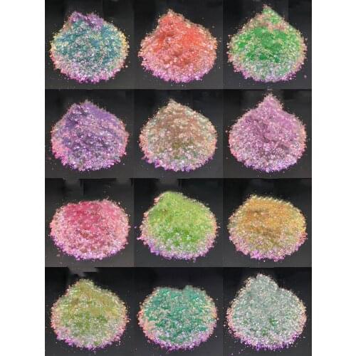 2021 New!!! AB Clear Flash Chunky Sequins Manicure Mix-Size 50G/BAG Shinny Flake Nail Decorations