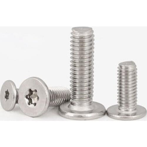 30pcs M4 304 stainless steel Torx thin head screws T&TX CM short headed screw bolts flat mechanical bolt 6mm-30mm length