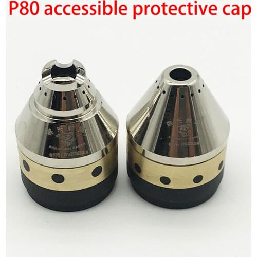 P80 plasma cutting torch accessories cutting nozzle copper protective cap full cover protective cover can contact cutting scrap