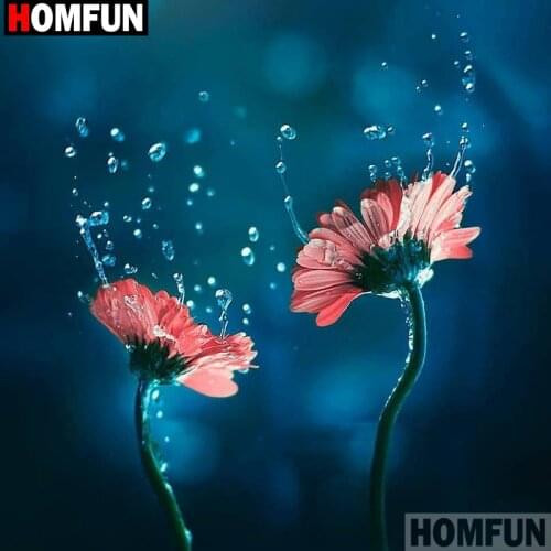 HOMFUN Full Square/Round Drill 5D DIY Diamond Painting "flower" Embroidery Cross Stitch 5D Home Decor A00526